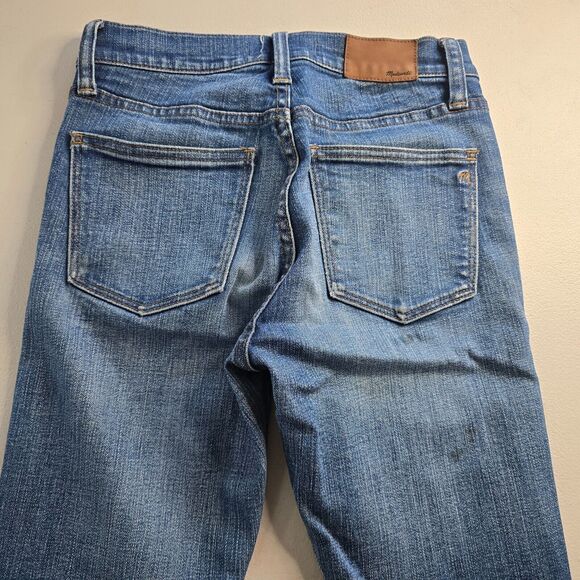 Madewell Jeans Women's 24 Blue 9" High Riser Skinny Skinny Medium Wash Distress - Picture 12 of 16